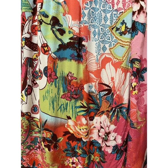 Natori Women’s PJ Set  Sz L Stunning Asian Floral Light  Loose Fit Pajama - Picture 15 of 15